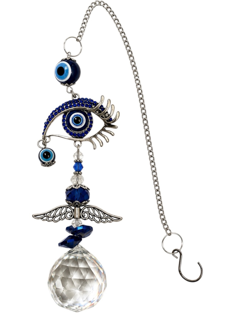Blue Evil Eye Crystal Suncatcher Hanging Car Home Decor New Without Tags